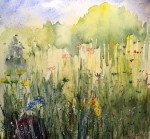 Fototapete Digitaldruck Malerei Motiv Landschaft Blumenwiese gemalt von Maike Ambrock in Berlin und online kaufen